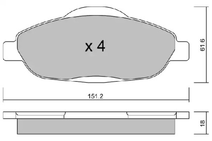 Комплект тормозных колодок (AISIN: BPPE-1001)